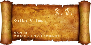 Kulka Vilmos névjegykártya